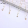 Simple 14k gold  moon pendant necklace