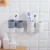 Import Simple Wall Mounted Personal Use Toothbrush Holder Set Plastic Bathroom Storage Shelf from China