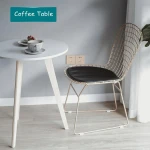 Small & smart  sofa side table modern wood coffee round table