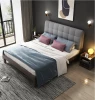 Soft-packed solid wood bed modern minimalist light luxury double bed