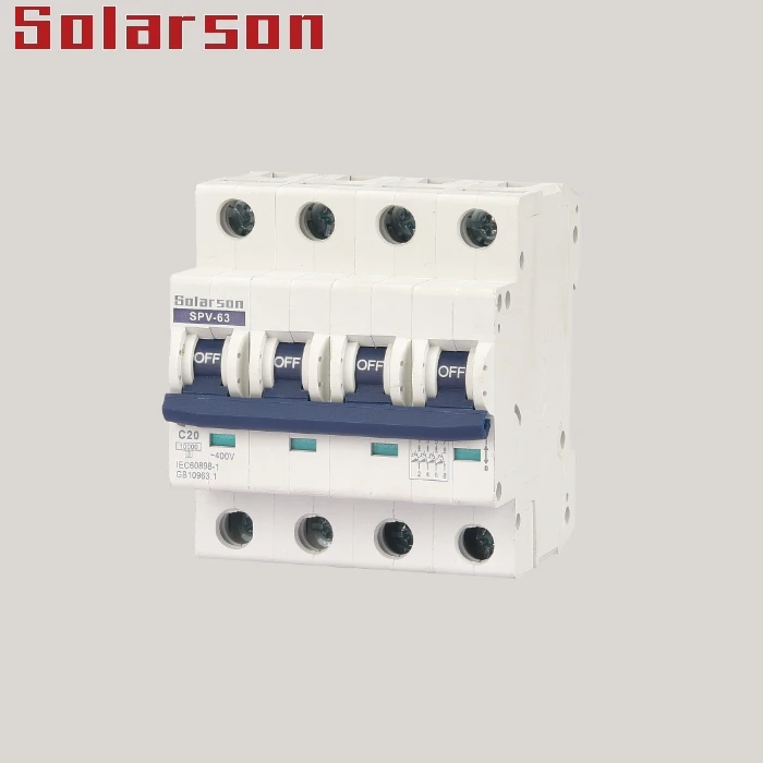 SOLARSON DC MCB 2P UP TO 63A 1000VDC mcb mini dc circuit breaker IEC/EN60947
