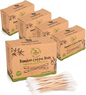 Sopurrrdy 100% Zero Waste Product Eco Friendly Packaging Biodegradable Cleans Ears Bamboo Cotton Swabs