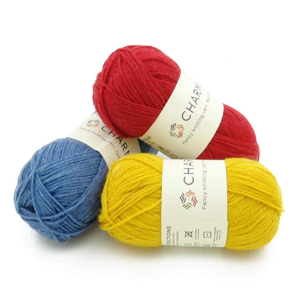 Space dyed crochet yarn cotton hand knitting blended fancy nylon wool blended yarn