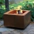 Square corten steel covered fire pit fire table indoor