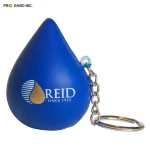 squishy ball Water Drop Shape PU Custom Anti Stress Ball Toy With Key Chain