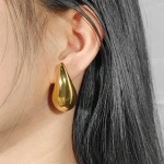 Stainless Steel Hollow Chunky 18K Gold Plated Water Drop Earrings Exaggerated BOTTELLI Geometric Tear Drop Earrings Wholesale