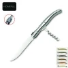 stainless steel pocket knife with wine corkscrew