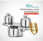 Stainless Steel tank  pot Spice condiment pot set  Spice Jar Condiment kitchen  utensils seasoning box