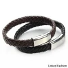 Stock Fashion Cuff Accessories Magnetic Clasp Mens Leather Bracelets Wholesale