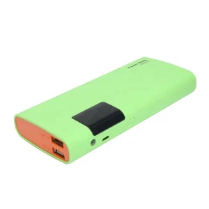 Suitable for LCD mobile power bank SK020 green green frosted flow rock texture dual USB interface adapter