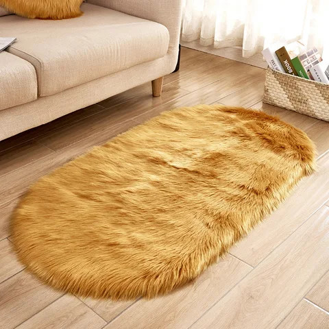 Summer Annes Boho Wool Touch Long Plush Living Room Coffee Table Sofa Carpet Floor Mat