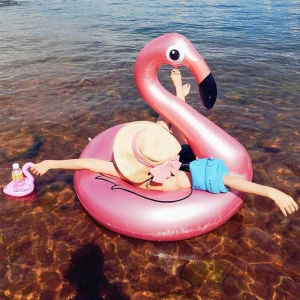 Summer outdoor Water Play Equipment Swimming Inflatables Toys Pink  Flamingo Pool Float Animal Island for Adults &amp; Kids