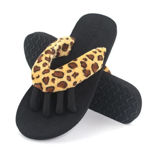 Summer spa leopard print sandals slipper for women pedicure,custom Open toe separator flip flop wholesale oem