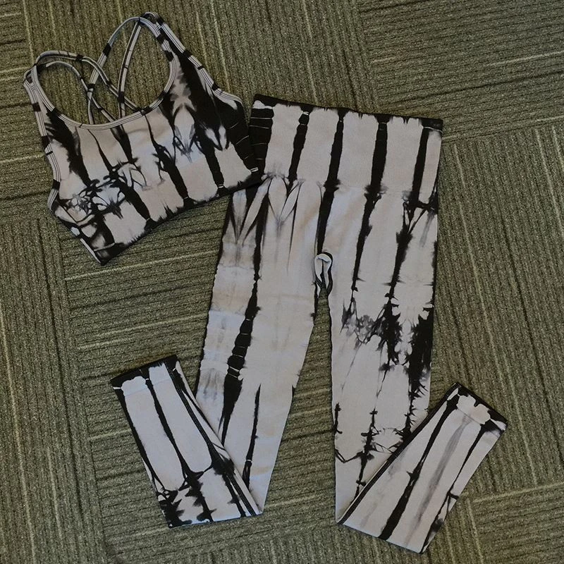 Summer sport 2 piece fitness leggings apparel tie dye activewear seamless work out yoga suits active athletic wear yoga set