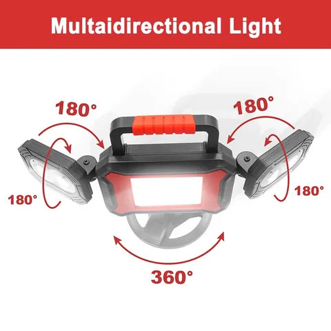 Super Bright Rechargeable COB Work Light Waterproof Portable Cordless Job Site Lighting for Garage Use