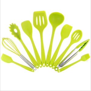 suppliers bakeware 10pcs silicone kitchen utensils appliances set of non-stick pan cooking shovel spoon baking tools