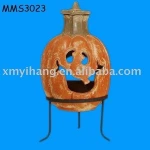 terracotta pumpkin face chimenea