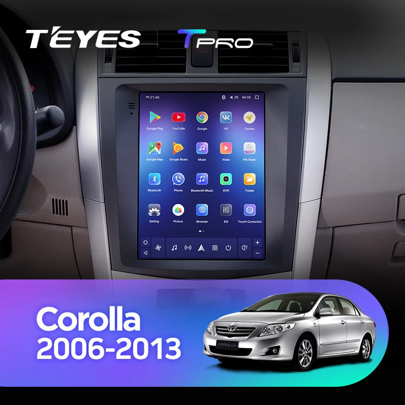TEYES TPRO For Toyota Corolla 10 E140 E150 Tesla style screen 2006 2013 Car Radio Multimedia Video Player Navigation GPS