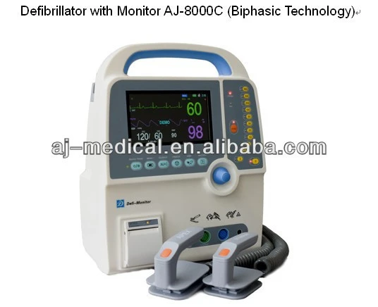 the finest AED Defibrillator with Monitor medical equipment AJ-8000C (Biphasic Technology)