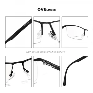 Titanium Alloy EyeGlasses eye Glasses Frame Men Optical clear lenses Transparent Myopia Prescription glasses Male Metal eyewear