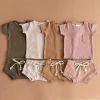Toddler Baby Clothing Sets Boys Girls Unisex Soft Pima Cotton Tee and Bloomers Summer Clothing Sets