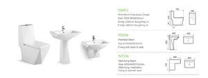 Toilet Wash Basin with Pedestal and wall hung basinSet Sanitary Ware Ceramic Bathroom Suite