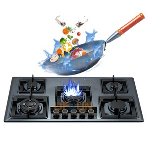 Top Quality 5burners Built-in Gas stove Cooktops with safety device gas cooker electric/automatic ignition Professional kitchen