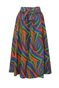 Traditional African  Wax Print Adjustable Strap Maxi Skirt