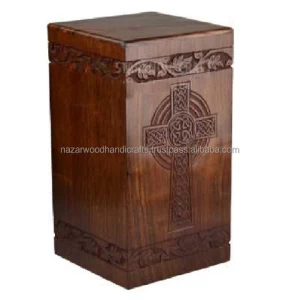 TREE OF LIFE FUNERAL URNS WOODEN ADULT CASKET ASHES CREMATION