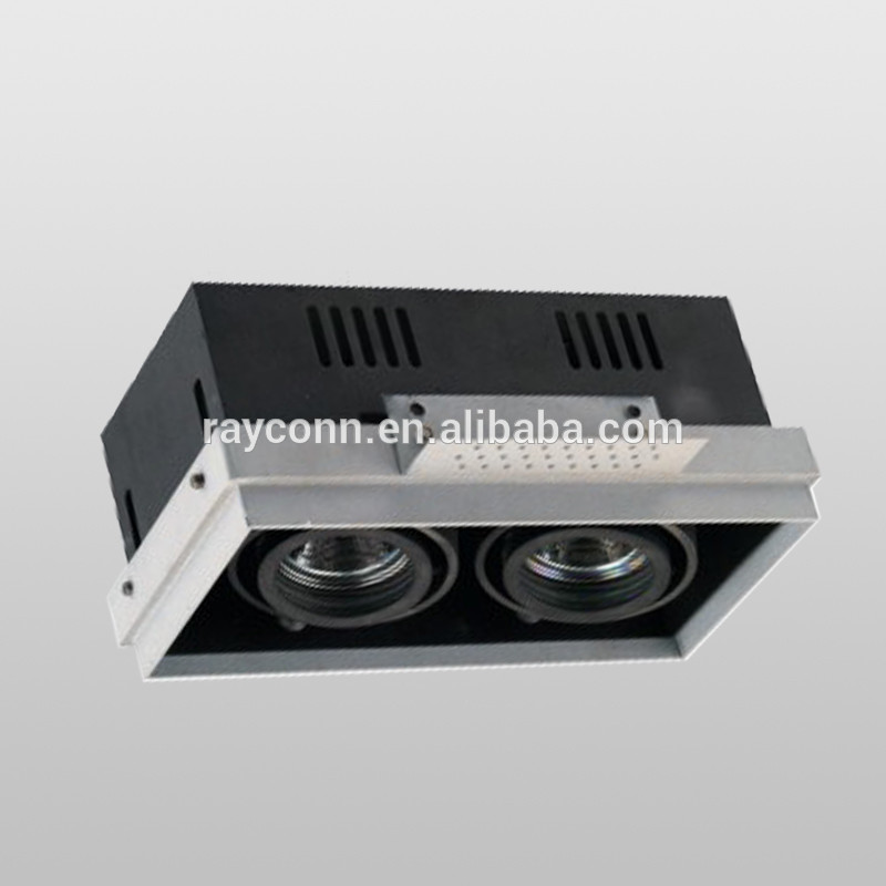 Trimless COB LED Grid Light square adjustable with two heads