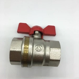 Tubomart  hot sale  HPB 58-3A  female brass ball valve with red butterfly handle for hot water from Yuhuan China  factory