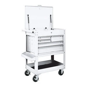 U.S. GENERAL 30 In. 5 drawer tool cart, white mechanic tool chest cabinet