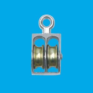 US Type Pulley with Double Wheel Nickel Plated Fixed Eye