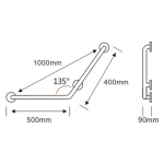 V Shape Anti-skid ABS Handrail Stainless Steel  Washroom Safety Toilet Armrest Disabled Toilet Grab Bar