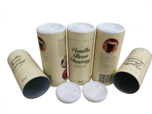 Vanilla Bean Dusting Sugar Spice Shaker Top Paper Tube Spice Packaging Jars