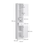 VASAGLE Adjustable Shelf Floor Storage Cabinet Basin Bathroom