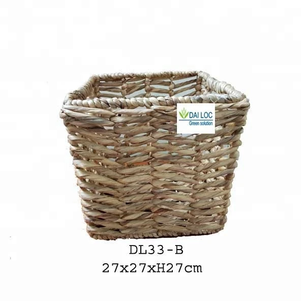 Vietnam wholesale handmade seagrass craft wicker home derco rattan houseware woven storage water hyacinth planting basket