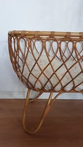 Vintage Rattan Crib Bassinet from VietNam