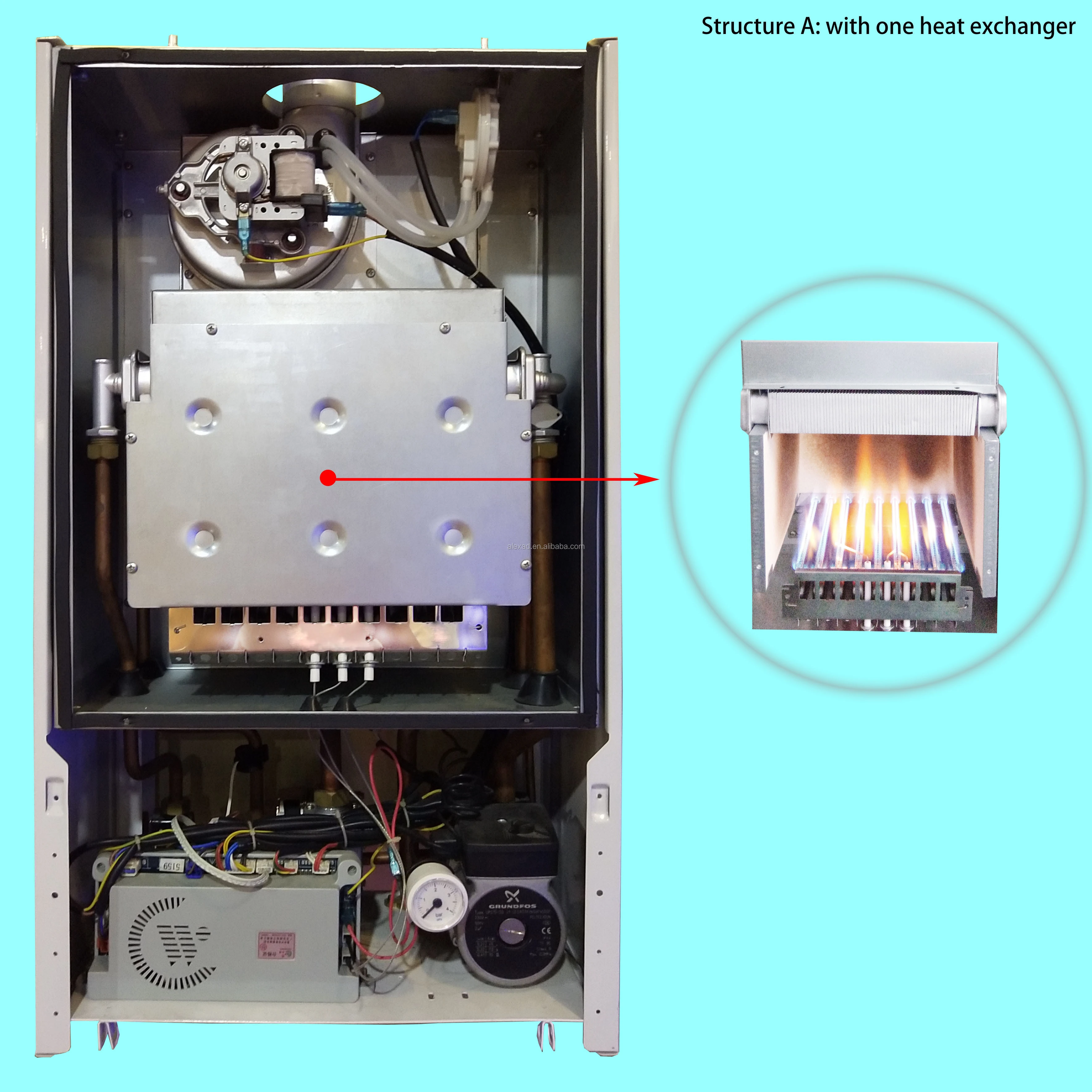 Wall mounted home central gas fired boiler gas boiler