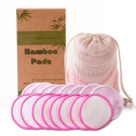 Washable Eco-friendly Biodegradable Organic Reusable Bamboo Charcoal Makeup Remover Pads Set