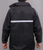 water proof breathable pvc  rain jacket and pants with reflective tape