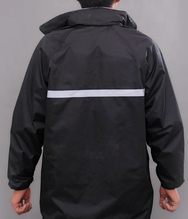 water proof breathable pvc  rain jacket and pants with reflective tape