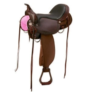 WESTERN SADDLERY ROPING SADDLE WITH HAND TOOLING AND TRAIL