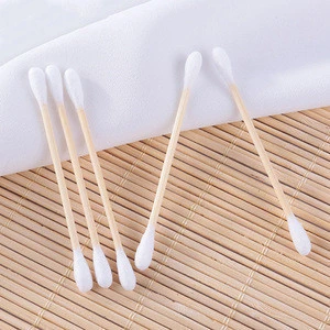 Wholesale 100pcs disposable ear cleaner bamboo cotton buds 100% cotton baby cotton swab