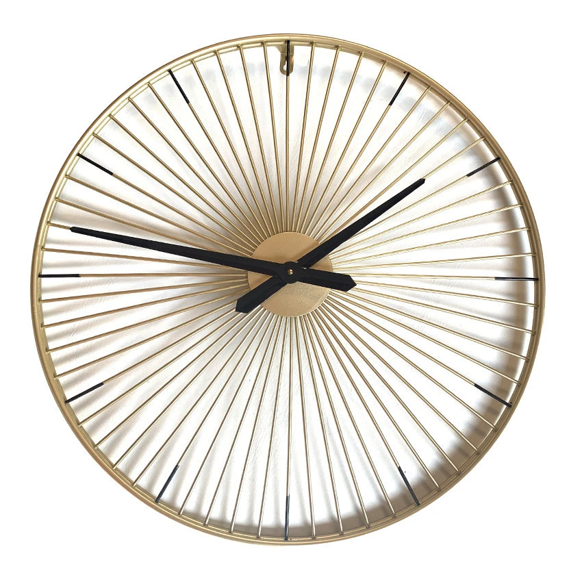 Wholesale 23 inch modern classical interior metal frame art clock, European industrial old large iron wall clock