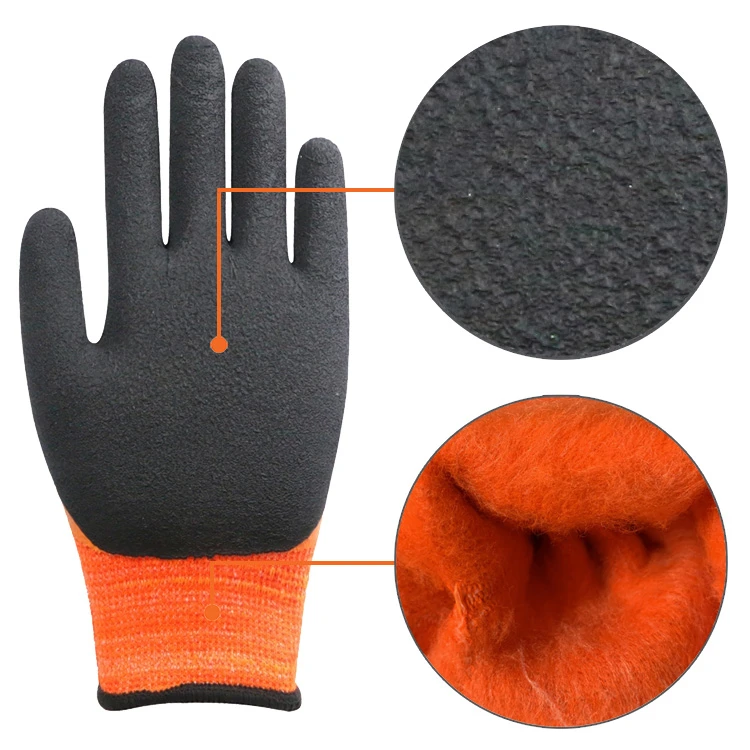 Wholesale cheap cotton industrial waterproof lined outdoor work gloves