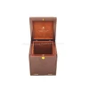 wholesale Custom logo MDF wooden gift box brown piano lacquer finish velvet packaging tea box