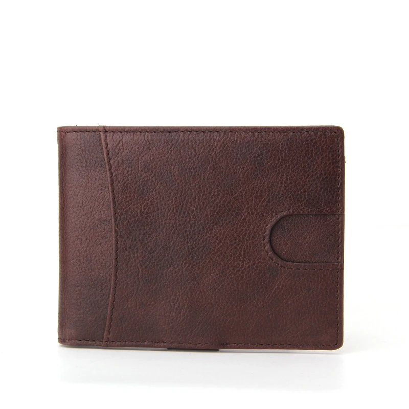 Wholesale Custom Logo Mens PU Leather Bifold Wallet Minimalist RFID Slim Wallet with Money Clip