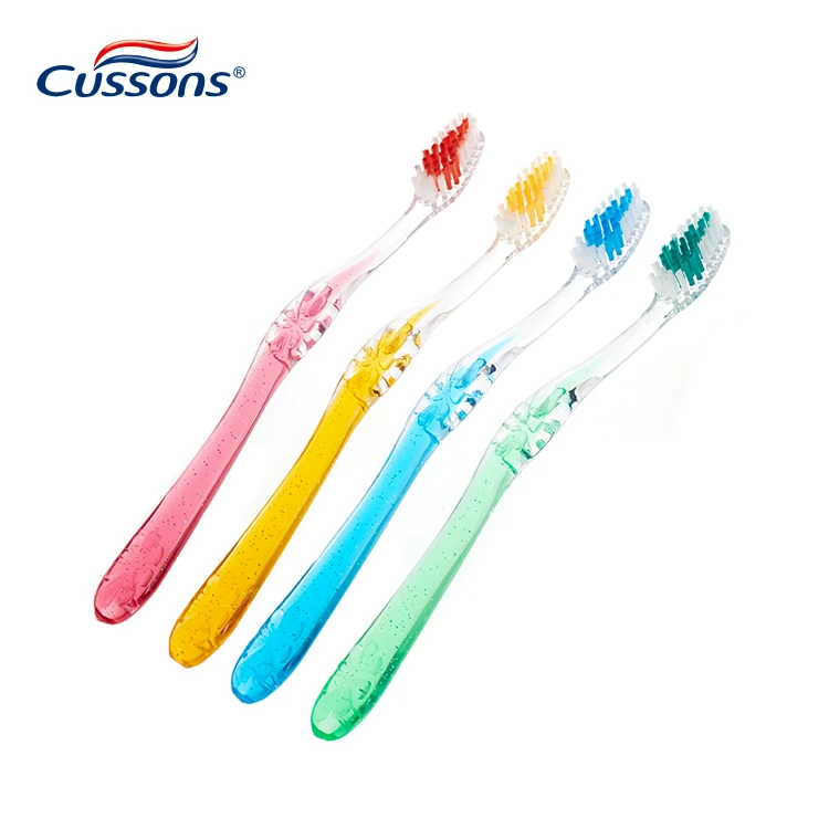 Wholesale Custom Packaging  PS  Handle Soft Bristles Tooth brush Heads Adult Transparent Plastic Cepillos Dentales With Logo