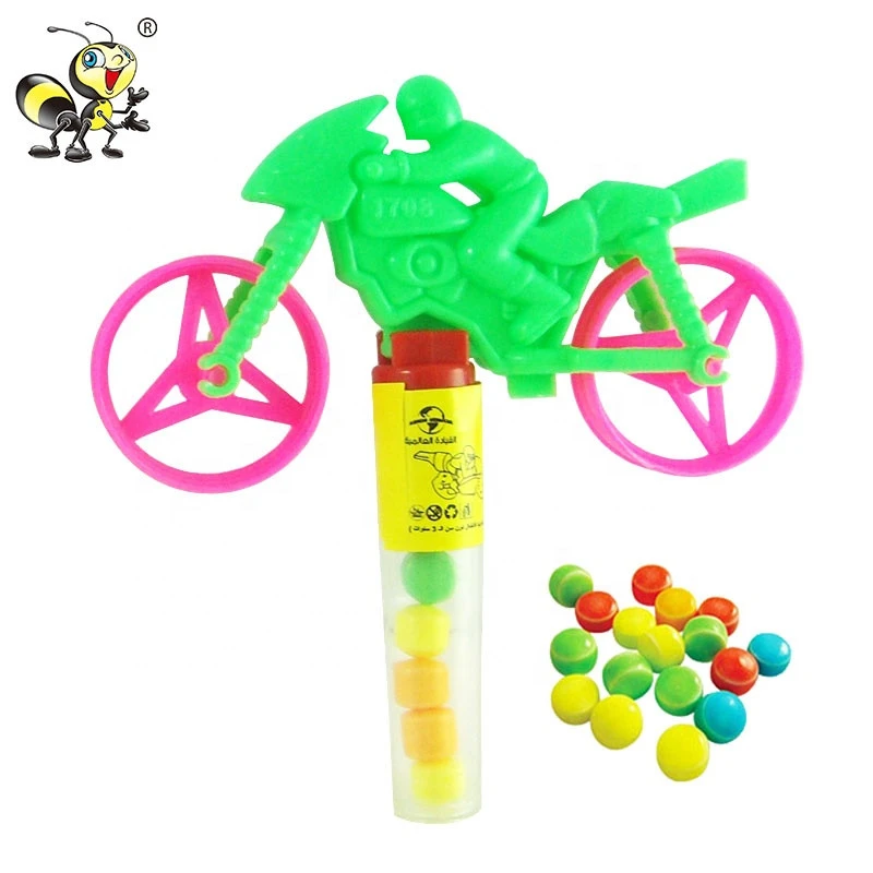 Wholesale Customizable Sweet Assorted Fruit Mini Motorcycle Toy Candy
